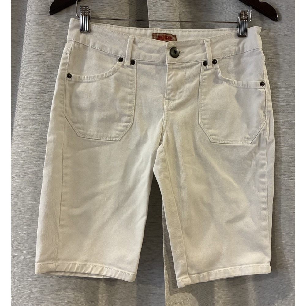 No Boundaries White Denim Bermuda Shorts Wing Grunge Y2K Juniors 3 NB28J09729